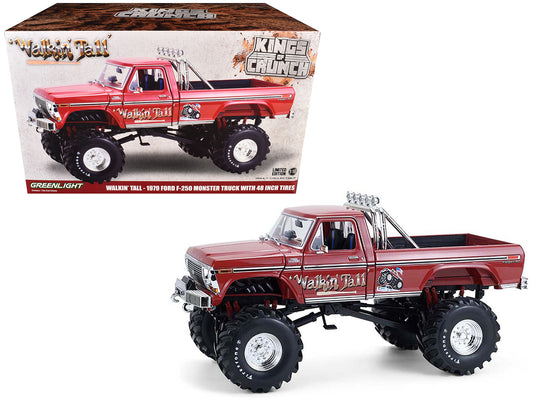 1979 Ford F-250 Monster Truck with 48-Inch Tires "Walkin' Tall" Red "Kings of Crunch" Series 1/18 T&y Diecast Model Car by Greenlight