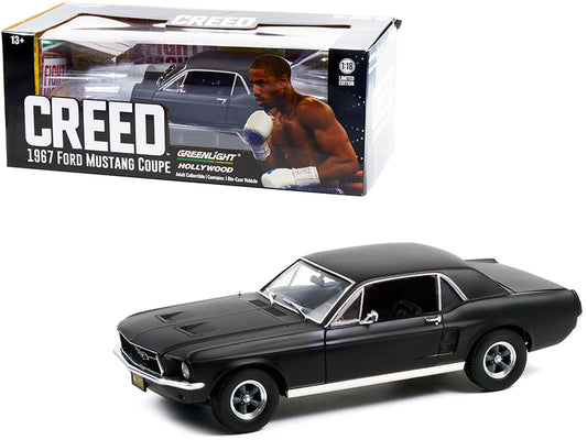 1967 Ford Mustang Coupe Matt Black (Adonis 1/18 Diecast Model Car - Greenlight