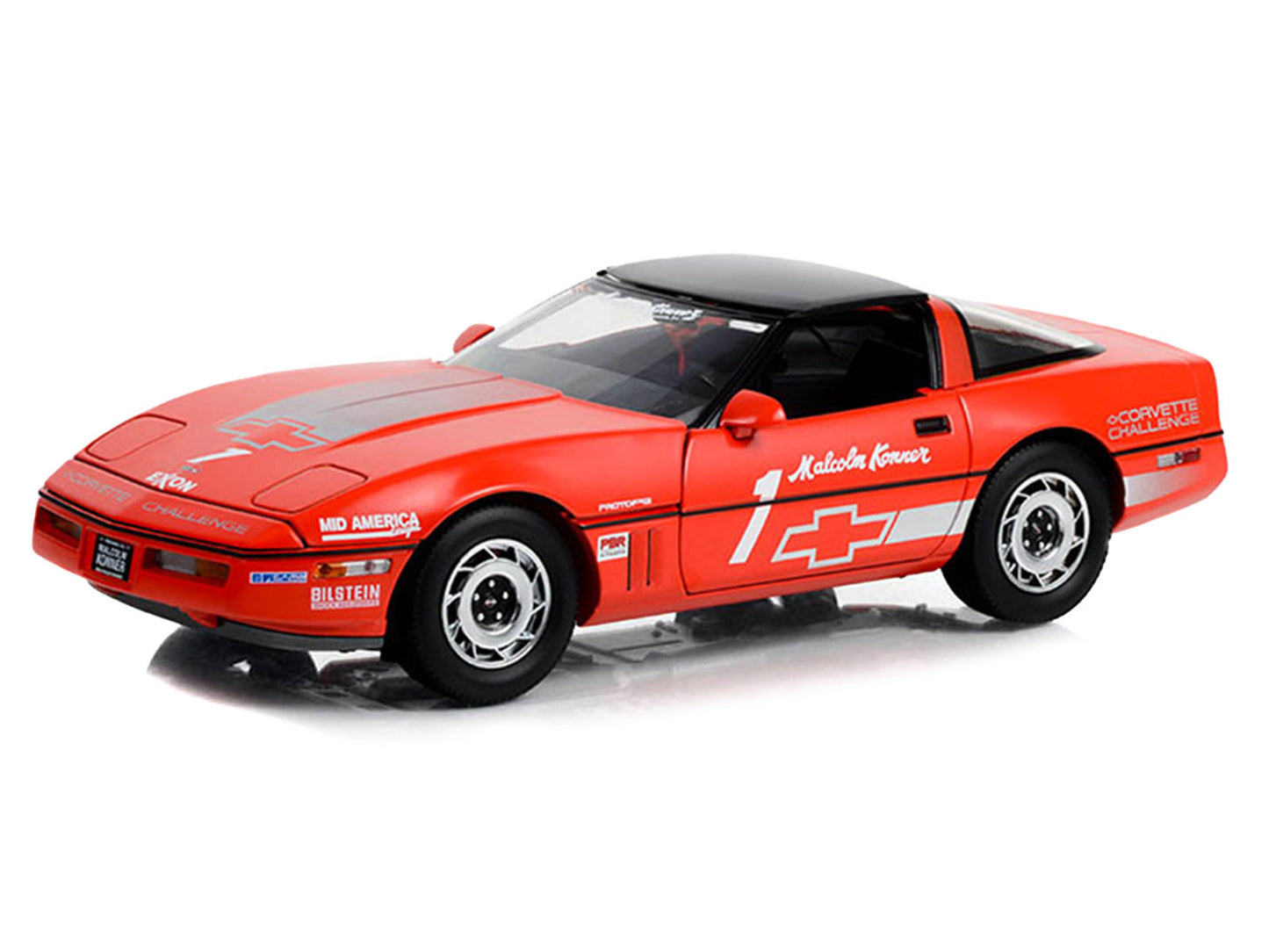 GreenLight 1988 Chevrolet Corvette C4 #1 Malcolm Konner "Corvette Challenge Race Car" Red with Black Top 1/18 Diecast Model Car by <h2>1988 Greenlight</h2> <p>High-quality perfect for collectors and e
