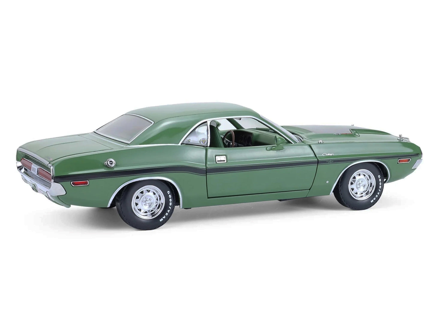 GreenLight 1970 Dodge Challenger R/T Hemi F8 Green with Black Stripes and Interior "Mr. Norm's Challenger" 1/18 Diecast Model Car by <h2>1970 Greenlight</h2> <p>High-quality perfect for collectors ent
