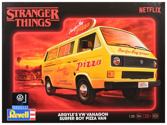 Level 3 Model Kit Argyle’s Volkswagen Vanagon "Surfer Boy Pizza" Van "Stranger Things" (2016-Current) TV Series 1/25 Scale Model by Revell T&y