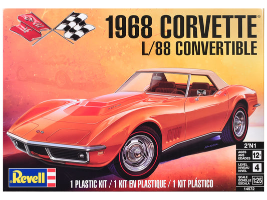 Level 4 Model Kit 1968 Chevrolet Corvette L/88 Convertible 2-in-1 1/25 Scale Model by Revell T&y