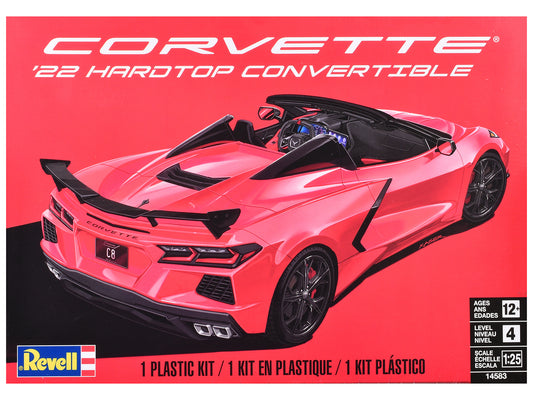 Level 4 Model Kit 2022 Chevrolet Corvette C8 Hardtop Convertible 1/25 Scale Model by Revell T&y
