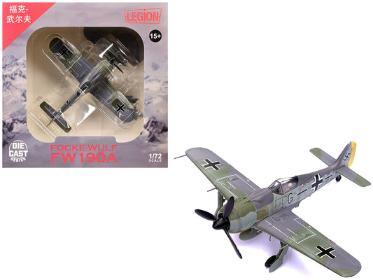 Focke-Wulf Fw 190A Aircraft "14-Victory Ace Hauptmann Wilhelm Gath Stab/JG 26 Schlageter France" (1942) German Luftwaffe 1/72 T&y Diecast Model Airplane by Legion