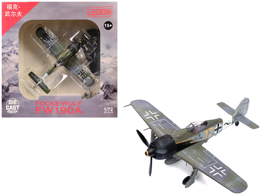 Focke-Wulf Fw 190A Aircraft "Yellow 17 24-Victory Ace Willi Unger 12./JG 3 Udet Germany" (1944) German Luftwaffe 1/72 T&y Diecast Model Airplane by Legion