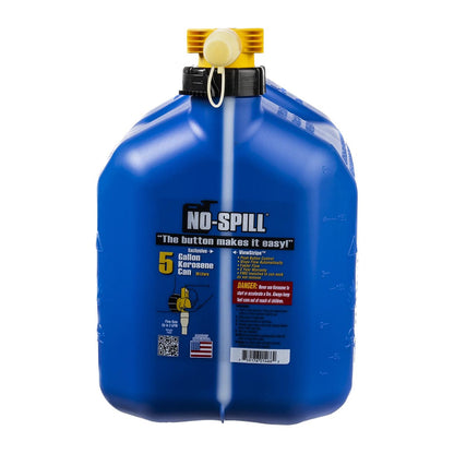 No-Spill 5-Gallon Kerosene Can Blue with ViewStripe Stripe