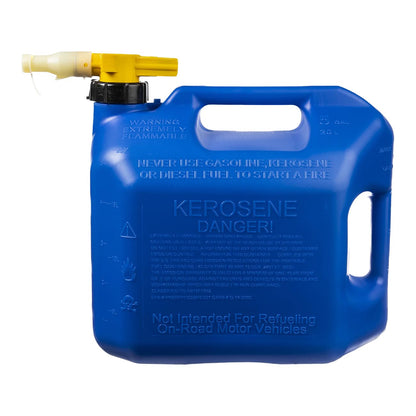 No-Spill 5-Gallon Kerosene Can Blue with ViewStripe Stripe