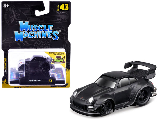 RWB 993 911 Matt Black 1/64 Diecast by Muscle Machines