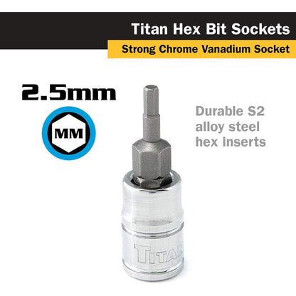 Titan 2.5mm Hex Bit Socket - 1/4" Drive
