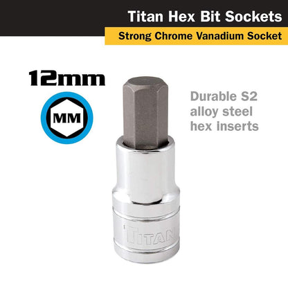 Titan 1/2" Drive - 12mm Hex Bit Socket