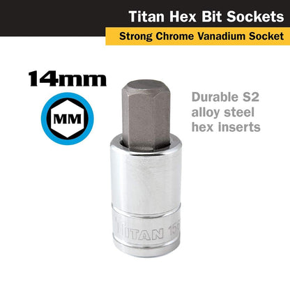 Titan 1/2" Drive - 14mm Hex Bit Socket