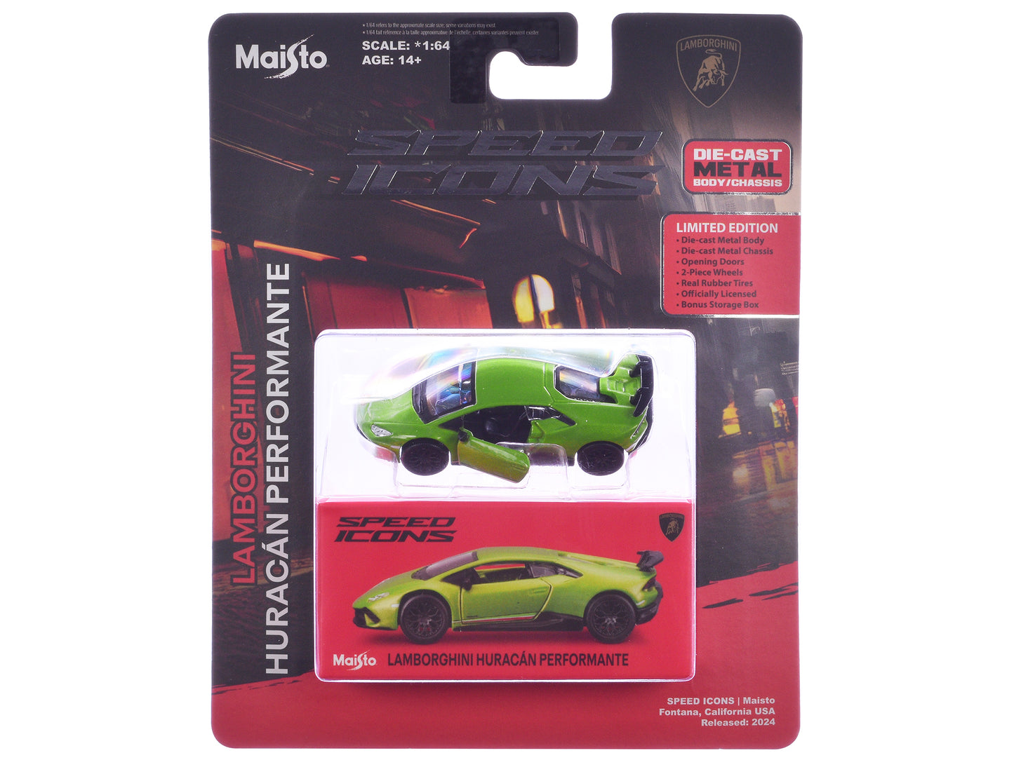 Maisto Lamborghini Huracan Performante Green "Speed Icons" Series 1/64 Diecast Model Car by <h2>Lamborghini Maisto</h2> <p>High-quality perfect for collectors and enthusiasts. Features detailed interi