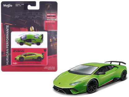 Maisto Lamborghini Huracan Performante Green "Speed Icons" Series 1/64 Diecast Model Car by <h2>Lamborghini Maisto</h2> <p>High-quality perfect for collectors and enthusiasts. Features detailed interi