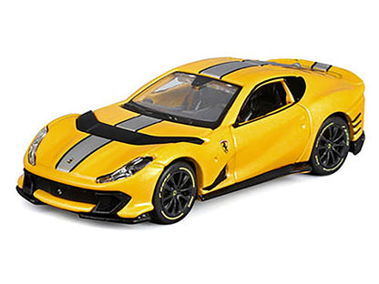 Maisto Ferrari 812 Competizione Yellow Metallic with Silver Stripe "Speed Icons" Series 1/64 Diecast Model Car by <h2>Ferrari Maisto</h2> <p>High-quality perfect for collectors and enthusiasts. Featur