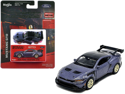 2025 Ford Mustang GTD Purple Metallic with Black Top "Speed Icons" Series 1/64 T&y Diecast Model Car by Maisto