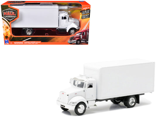 Peterbilt Utility 335 Box Truck White 1/43 T&y Diecast Model by New Ray