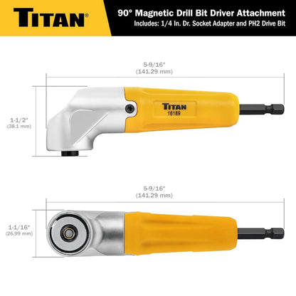 Titan Tools 90 Degree Magnetic Right Angle Drill Attachment