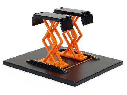 GreenLight Automotive Double Scissor Lift Black and Orange "Double Lifts" Series 2 1/64 Diecast Model by <h2>Automotive Greenlight</h2> <p>High-quality car perfect for collectors enthusiasts. Features