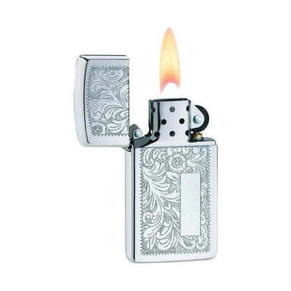 Zippo Windproof Lighter Slim L&M Venetian Venetian Chrome Finish