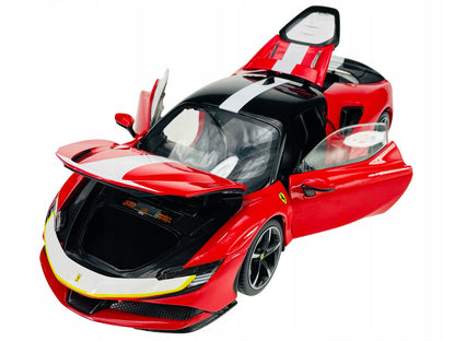 Ferrari SF90 Stradale Assetto Fiorano Red White 1/18 Diecast Model Car - Bburago