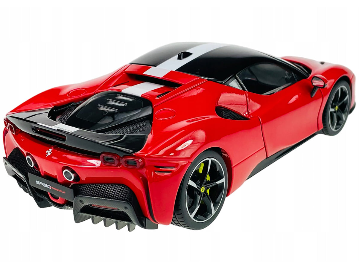 Ferrari SF90 Stradale Assetto Fiorano Red White 1/18 Diecast Model Car - Bburago
