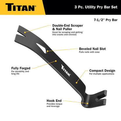 Titan Utility Pry Bar Set (3 Piece)