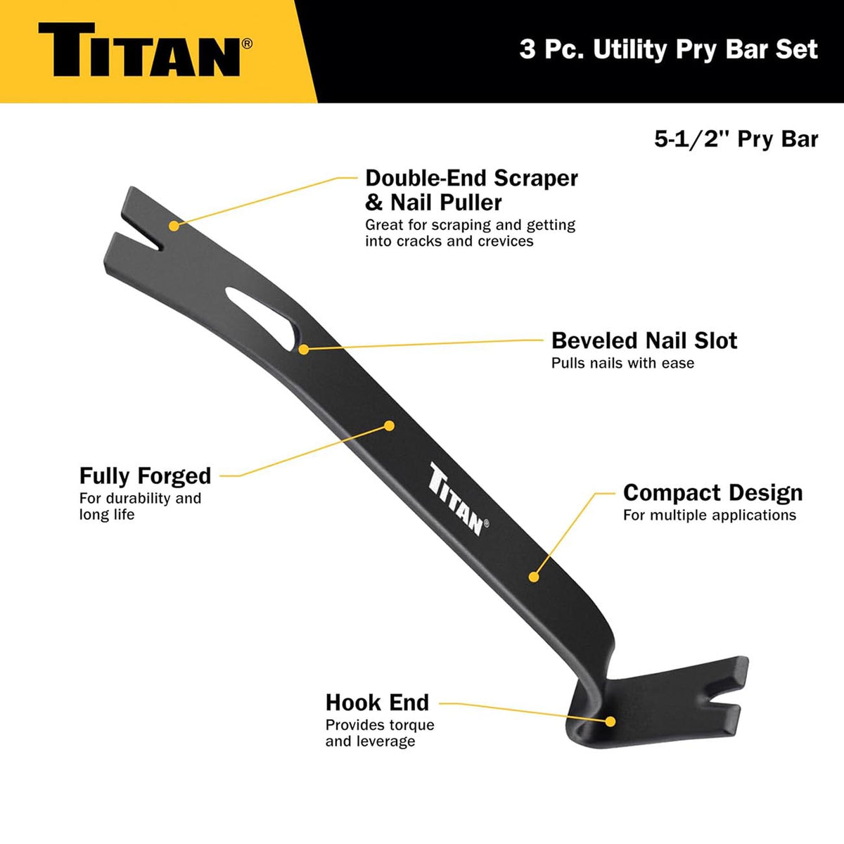 Titan Utility Pry Bar Set (3 Piece)