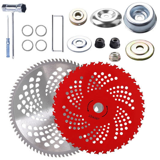 10" X 80T 9" 36T Carbide Tip Brush Cutter Blades With Universal Adapter Kit All
