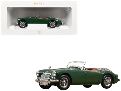 1955 MG MGA Cabriolet British Racing Green 1/18 Diecast by Norev