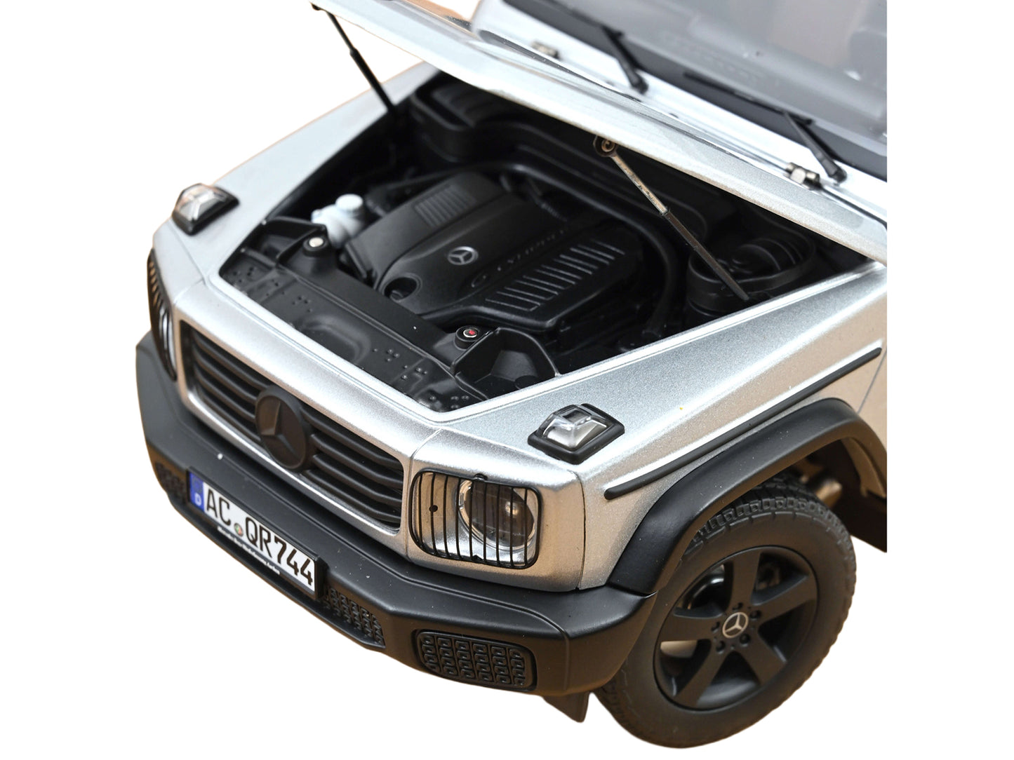 2024 Mercedes-Benz G-Class Professional Iridium Silver Metallic with Black Top and Roof Rack 1/18 Diecast Model Car by Norev