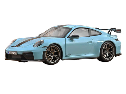 2025 Porsche 911 GT3 with Weissach Pack Gulf Blue Carbon Stripe 1/18 Diecast