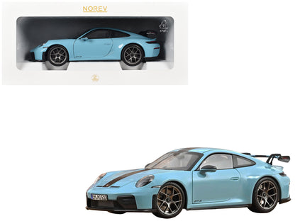 2025 Porsche 911 GT3 with Weissach Pack Gulf Blue Carbon Stripe 1/18 Diecast