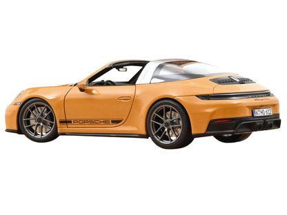 2024 Porsche 911 Targa Bahama Yellow with Black Stripes 1/18 Diecast Model Car by Norev