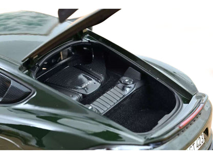 2023 Porsche Cayman GT4 RS Weissach Pack Brewster Green with Carbon Hood 1/18 T&y Diecast Model Car by Norev