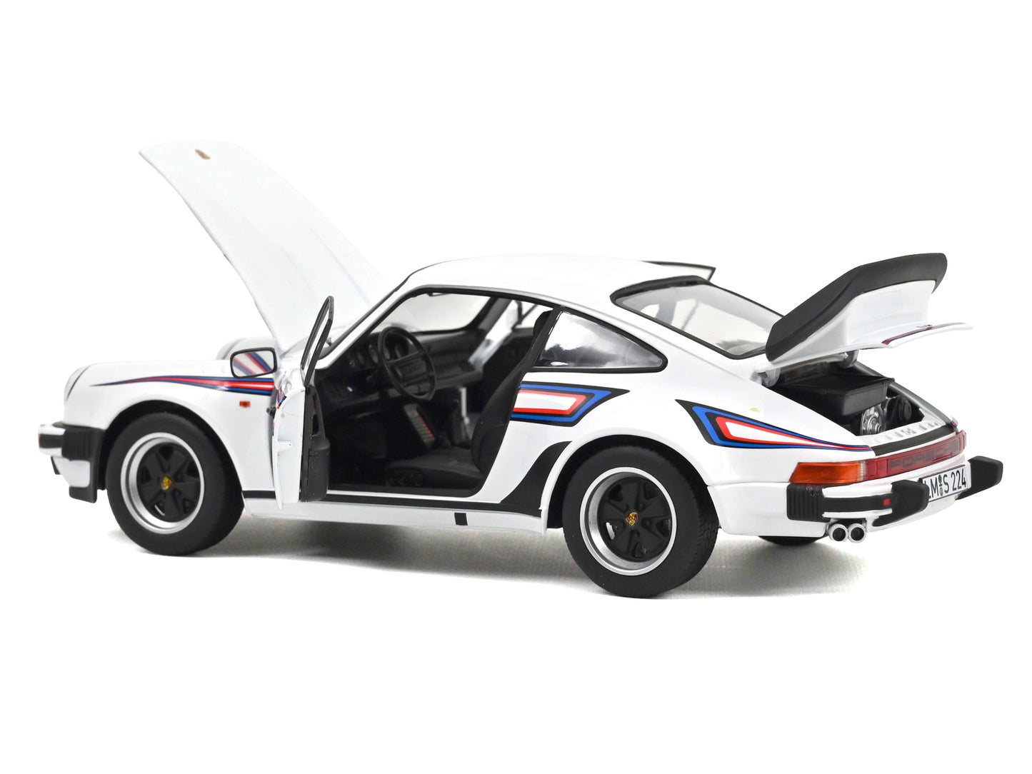 1980 Porsche 911 Turbo 3.3 White with Blue and Red Graphics 1/18 Diecast Model Car by Norev