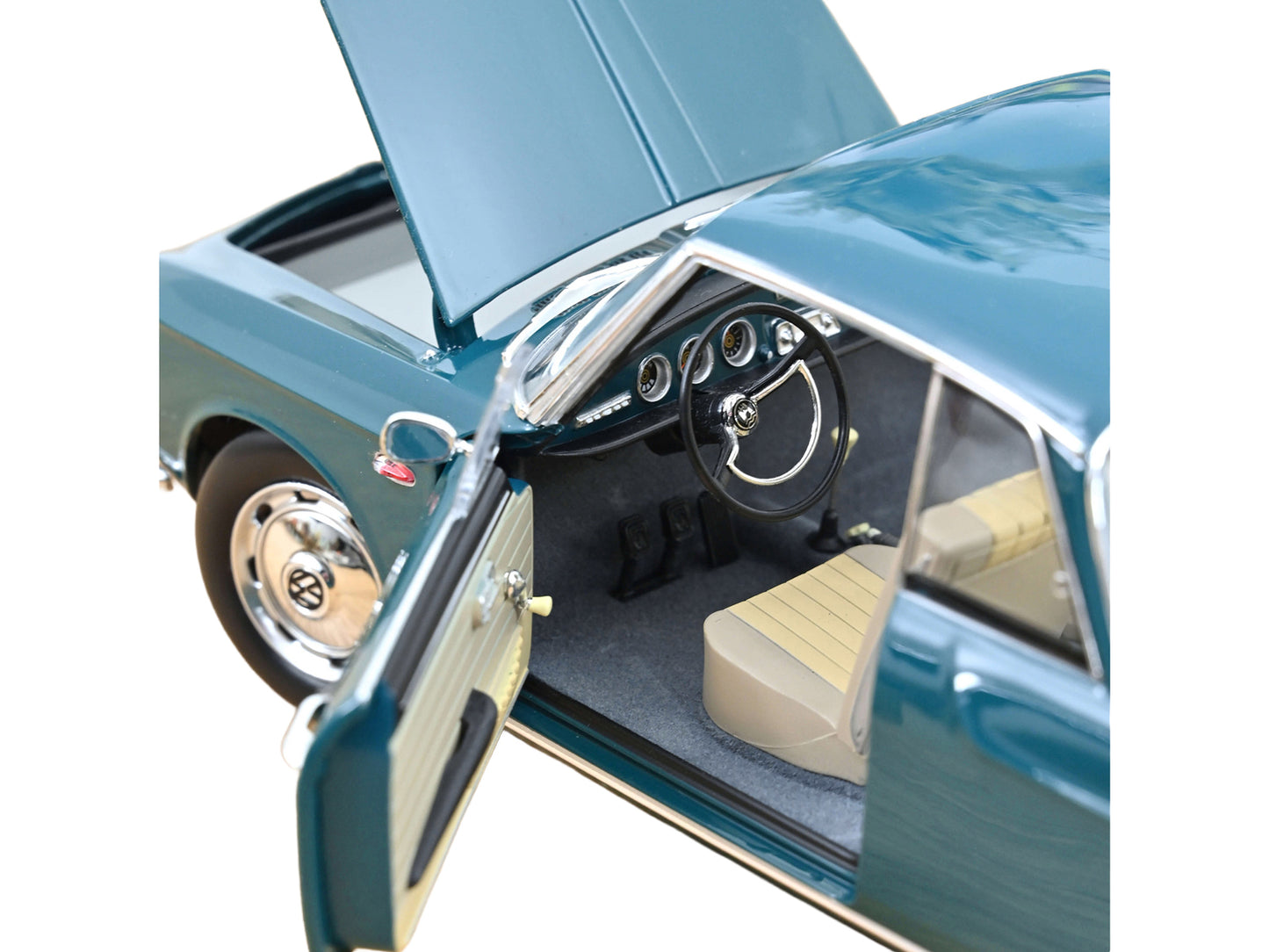 1963 Volkswagen Karmann Ghia 1500 Smaragd Green 1/18 Diecast Model Car by Norev