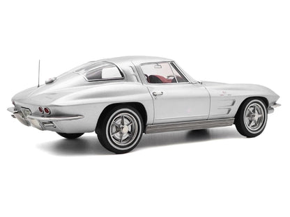 1963 Chevrolet Corvette Sting Ray Sebring Silver Metallic with Red Interior 1/18 Diecast Model Car by Norev