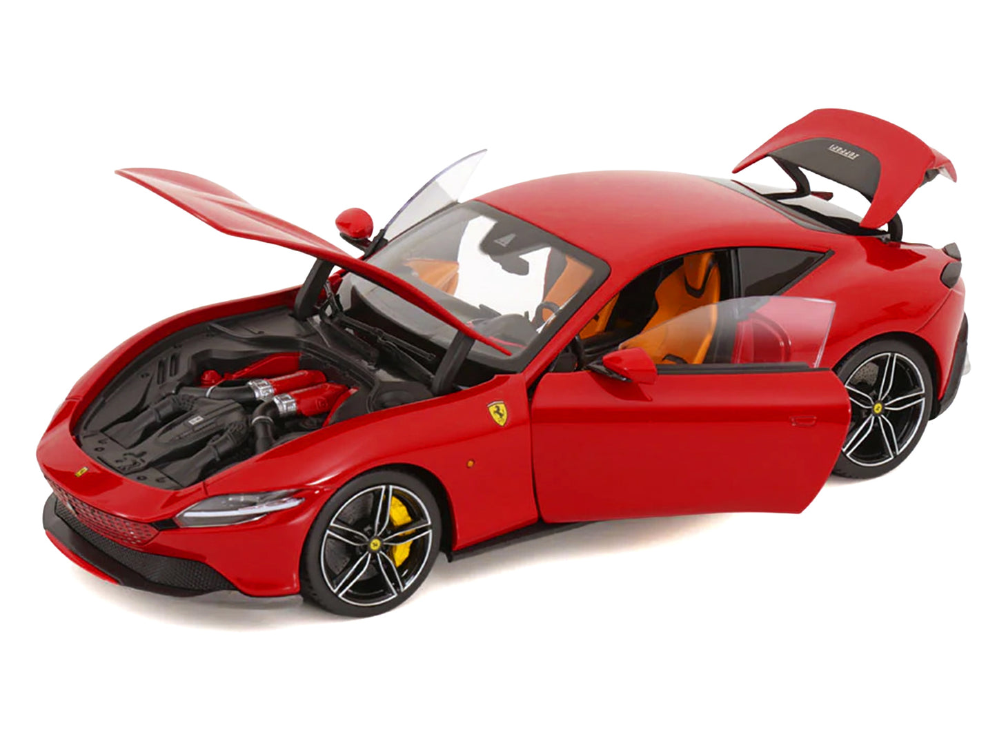 2019 Ferrari Roma Red with Orange Interior 1/18 T&y Diecast Model Car by Polistil