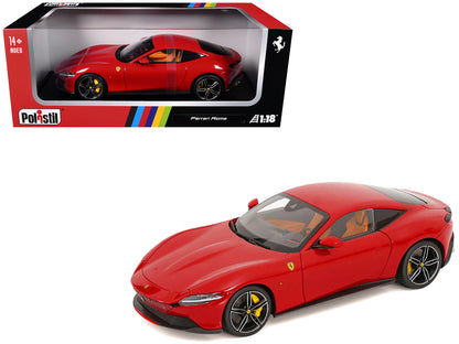 2019 Ferrari Roma Red with Orange Interior 1/18 T&y Diecast Model Car by Polistil
