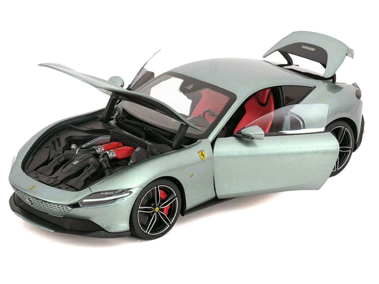 2019 Ferrari Roma Gray Metallic with Pink Interior 1/18 Diecast Model Car by Polistil