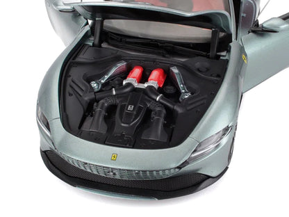 2019 Ferrari Roma Gray Metallic with Pink Interior 1/18 Diecast Model Car by Polistil