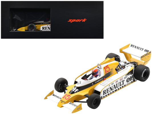 Renault RS11 #15 Jean-Pierre Jabouille "Equipe Renault Elf" Winner Formula One F1 "French GP" (1979) with Acrylic Display Case 1/18 Model Car by Spark T&y