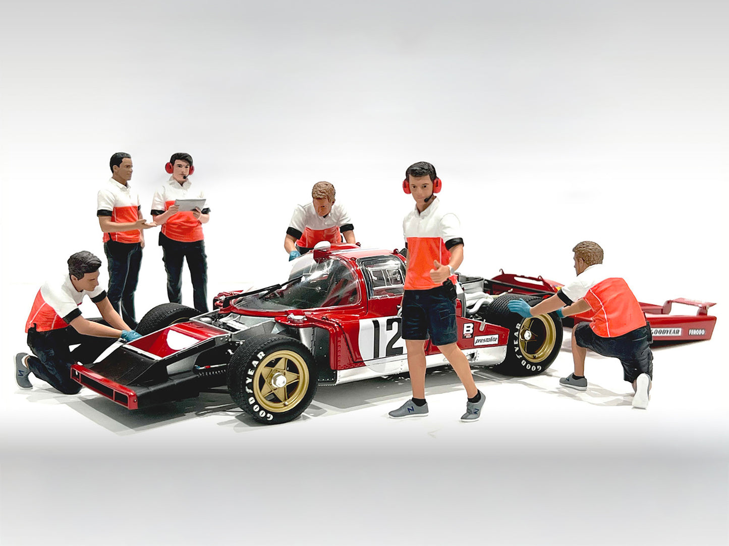 "Race Crew" 6 piece Figure Set for 1/18 scale models by American Diorama <h2>"Race Diorama</h2> <p>High-quality diecast model car perfect collectors and enthusiasts. Features detailed interior exterio