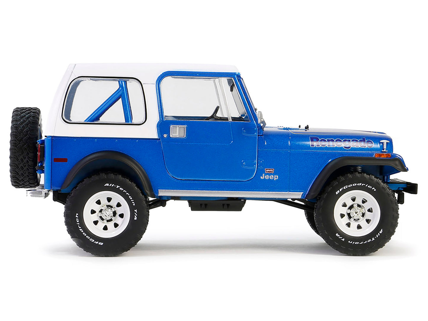 GreenLight 1978 Jeep CJ-7 Renegade Captain Blue Metallic with White Top "Artisan Collection" Series 1/18 Diecast Model Car by <h2>1978 Greenlight</h2> <p>High-quality perfect for collectors and enthus