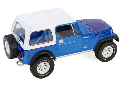 GreenLight 1978 Jeep CJ-7 Renegade Captain Blue Metallic with White Top "Artisan Collection" Series 1/18 Diecast Model Car by <h2>1978 Greenlight</h2> <p>High-quality perfect for collectors and enthus