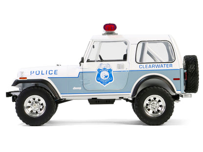 GreenLight 1982 Jeep CJ-7 "Clearwater Florida Police Department" White and Light Blue "Artisan Collection" Series 1/18 Diecast Model Car by <h2>1982 Greenlight</h2> <p>High-quality perfect for collect