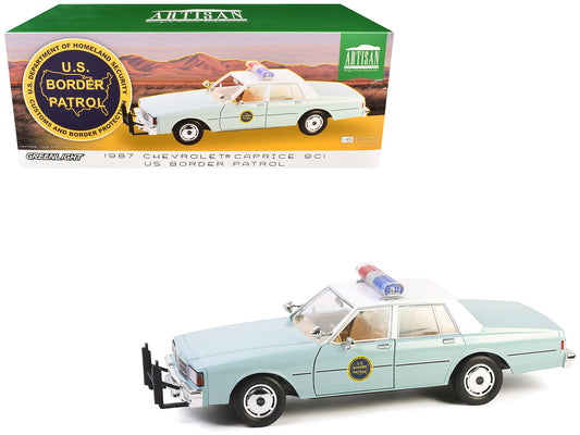1987 Chevrolet Caprice 9C1 "US Border Patrol" Light Green with White Top "Artisan Collection" 1/18 T&y Diecast Model Car by Greenlight
