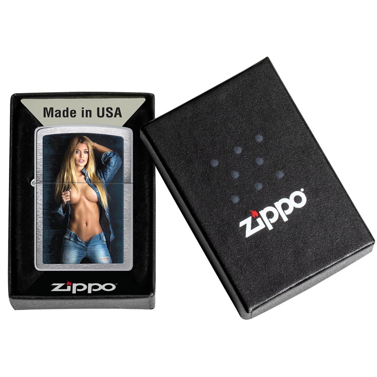 Zippo "Handle with Care" Street Chrome