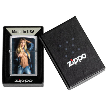 Zippo "Handle with Care" Street Chrome