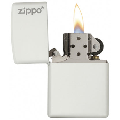 Zippo Windproof Lighter Classic L&M White Matte Zippo Logo